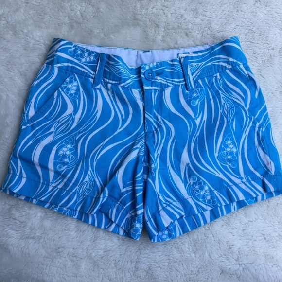 Lilly Pulitzer Blue White The Callahan Shorts 000